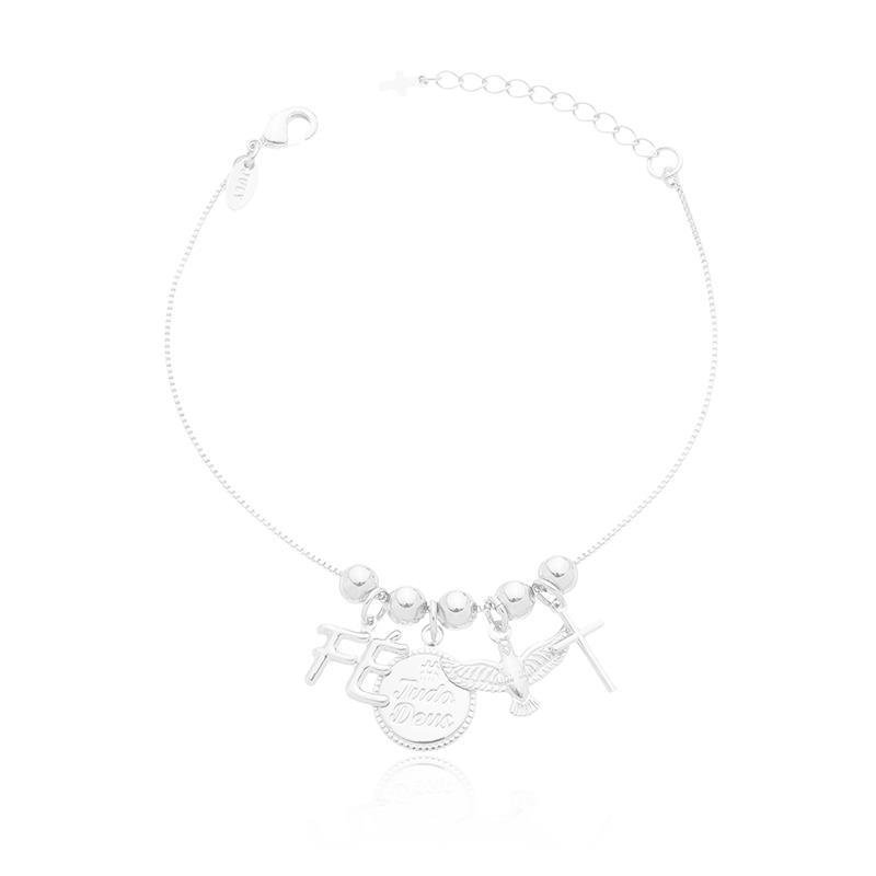 PULSEIRA VENEZIANA COM PINGENTES FÉ