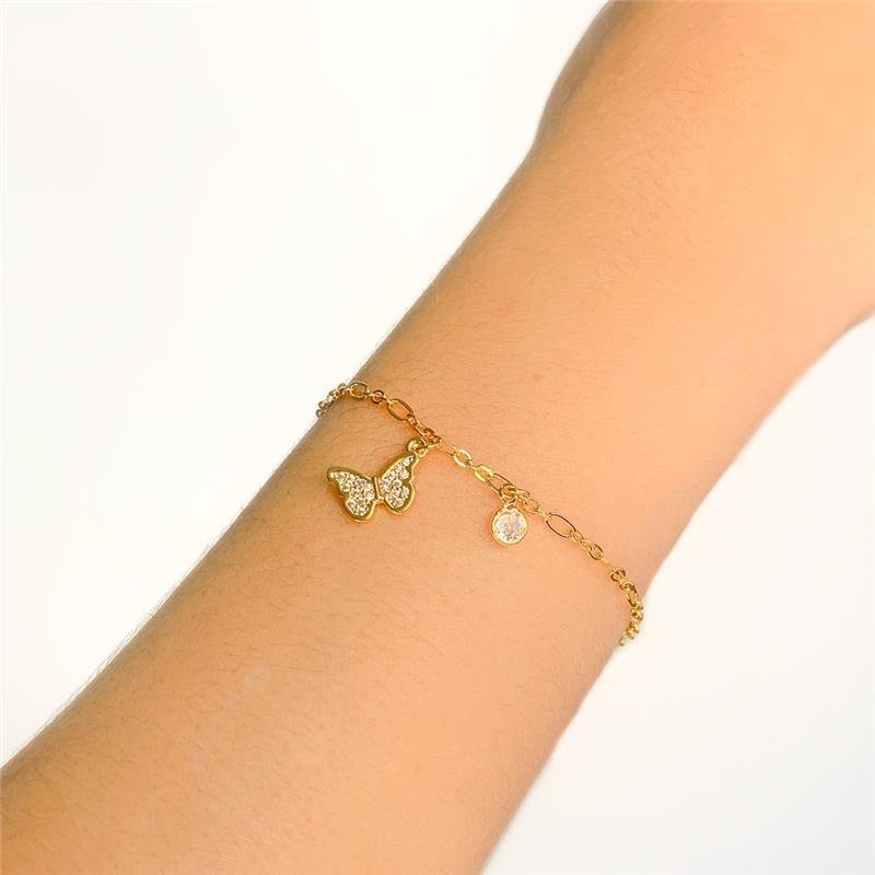 PULSEIRA COM PINGENTES BORBOLETA