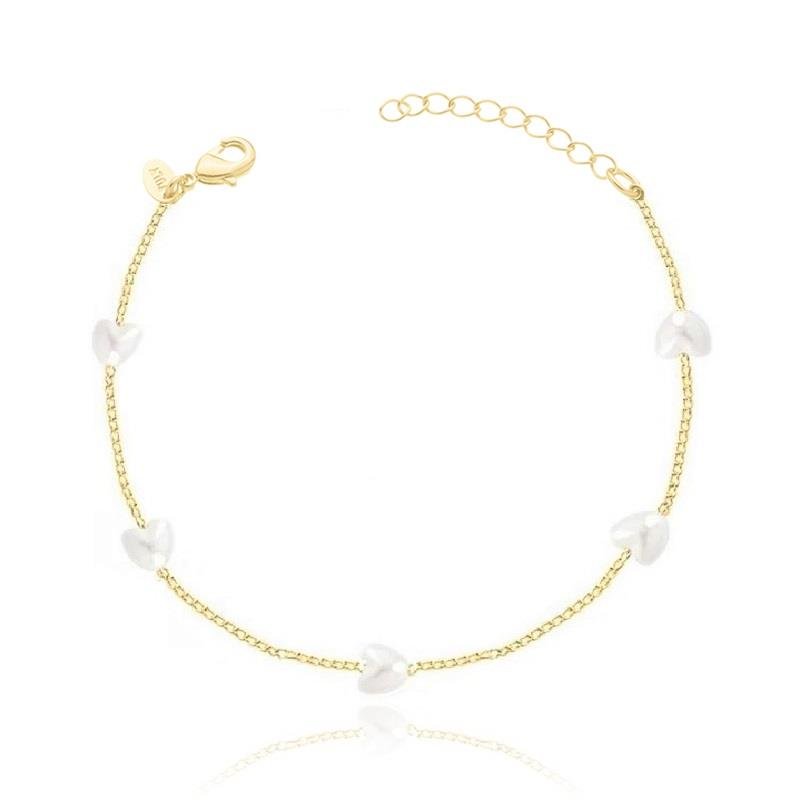 PULSEIRA ELOS CORAÇÃO EM PÉROLA/6MM