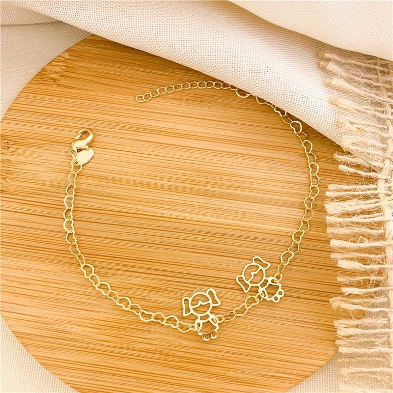 PULSEIRA ELOS CORAÇÃO DUAS MENINAS