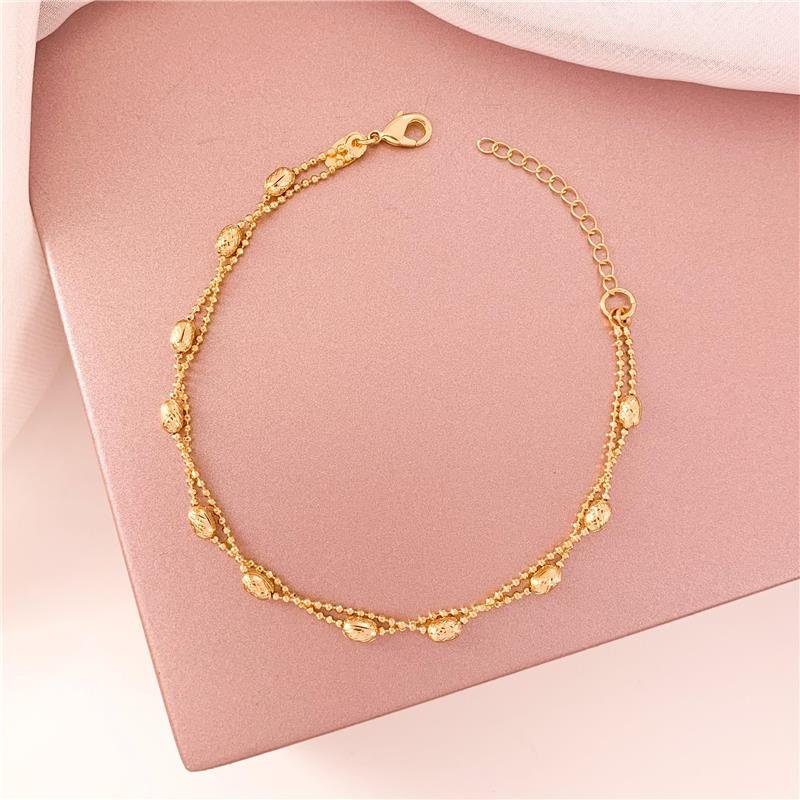 PULSEIRA DUPLA BOLINHA OVAL TRABALHADA