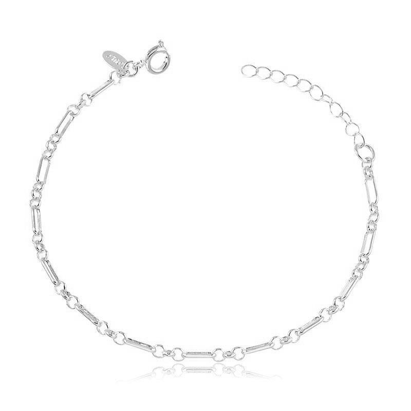 PULSEIRA DELICADO DE ELOS BANHADO A PRATA