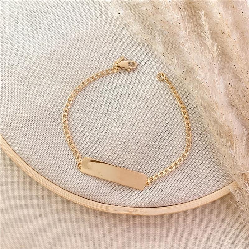 PULSEIRA MASCULINA ELOS IGUAIS PLACA/21CM