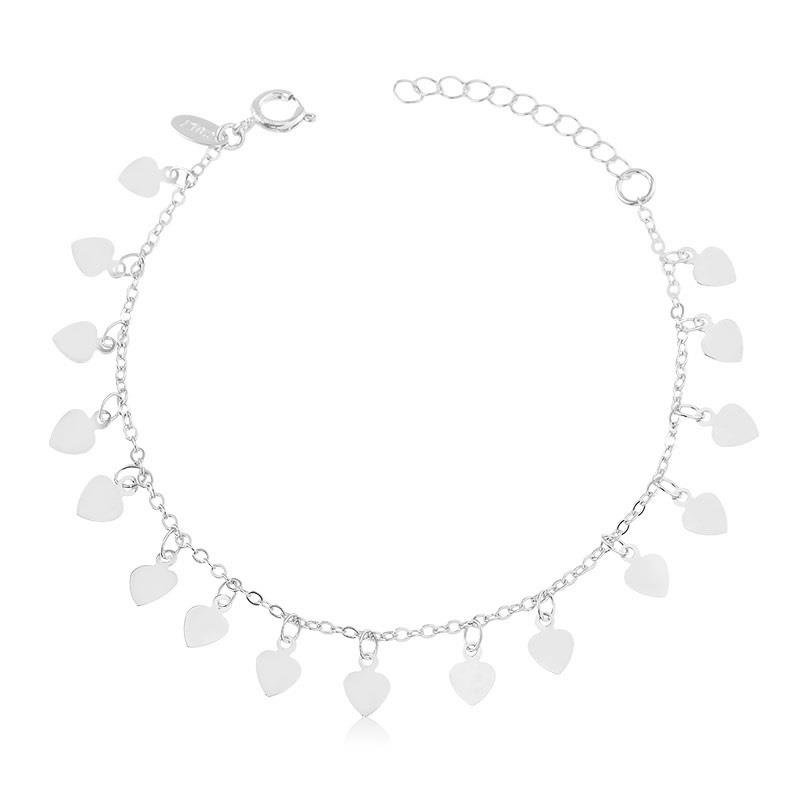 PULSEIRA ELOS CORAÇÕES BANHADO A PRATA
