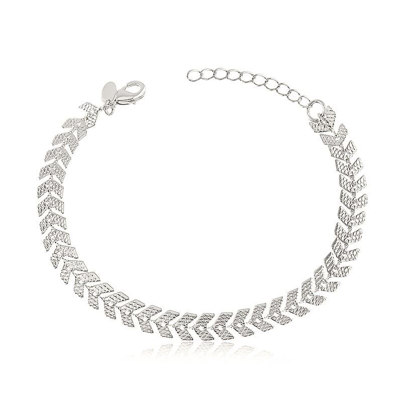 PULSEIRA ESPINHA TRABALHADA BANHADO A PRATA