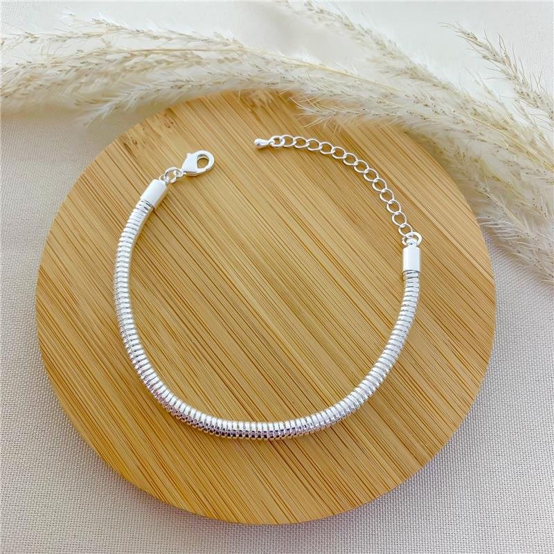 PULSEIRA FIO COBRA BANHADO A PRATA
