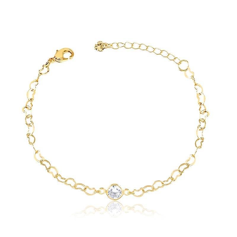 PULSEIRA ELOS CORAÇÕES PONTO DE LUZ/2MM-6MM - CRISTAL