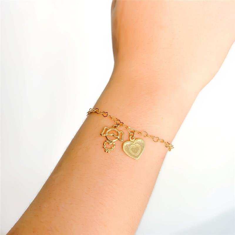 PULSEIRA ELOS CORAÇÃO UM MENINA