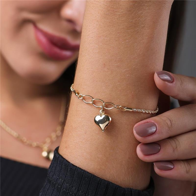 PULSEIRA CORDÃO BAIANO ELOS CORAÇÃO