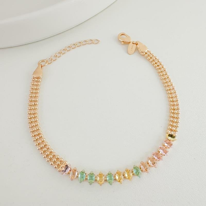 PULSEIRA TRÊS CORRENTE BOLINHA NAVETE