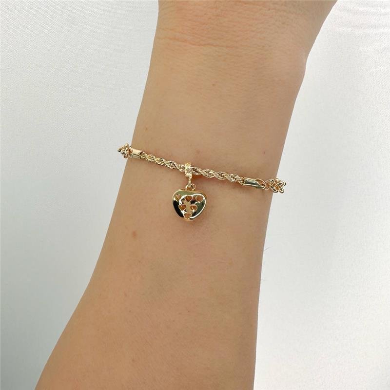 PULSEIRA ELOS PORTUGUÊS/CORDÃO BAIANO CORAÇÃO