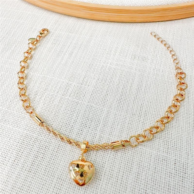 PULSEIRA ELOS PORTUGUÊS/CORDÃO BAIANO CORAÇÃO