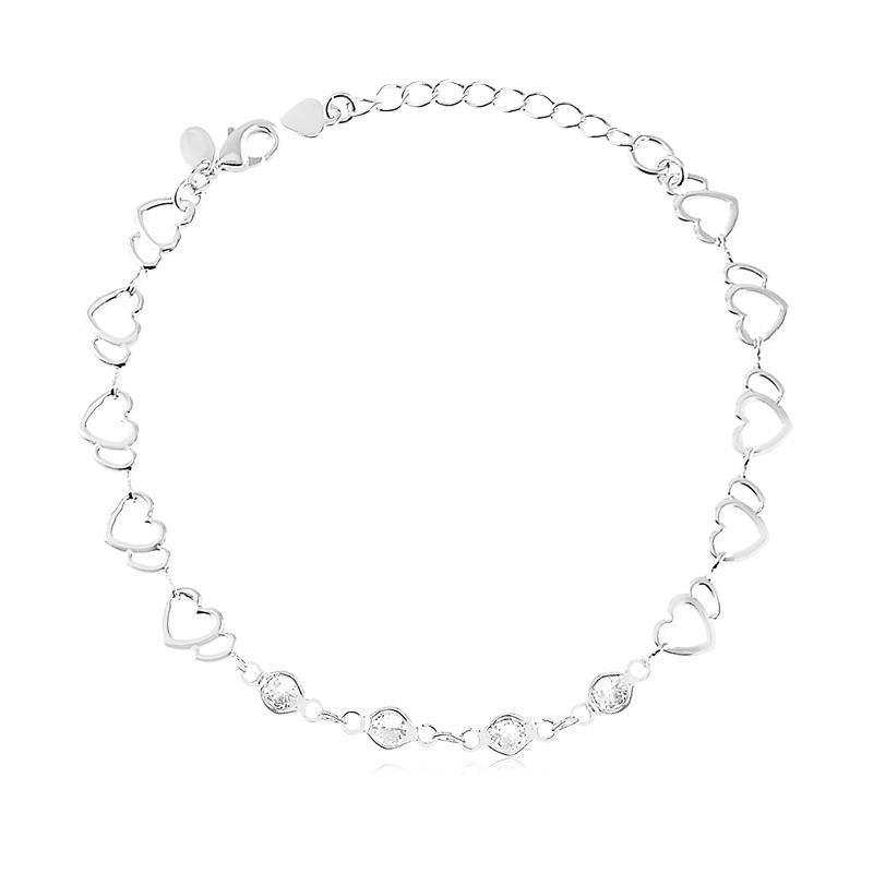 PULSEIRA CORAÇÕES PEDRINHAS - CRISTAL