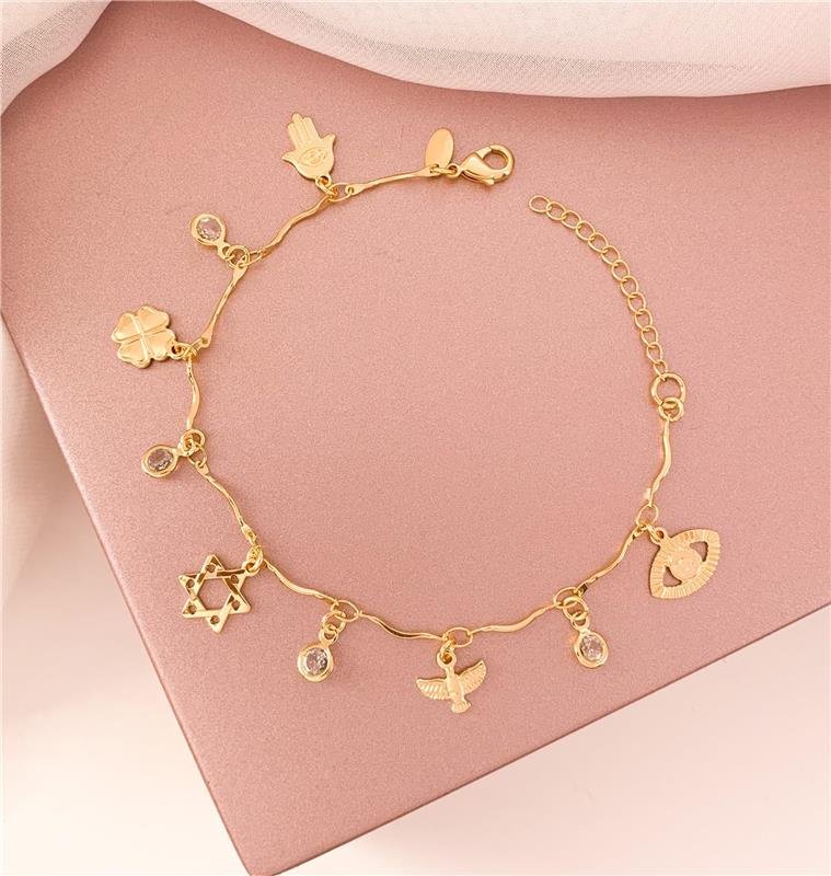 PULSEIRA COM PINGENTES PROTEÇÃO - CRISTAL