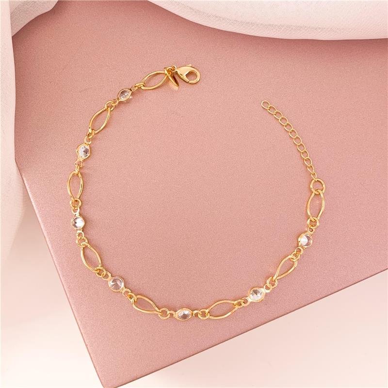 PULSEIRA ELOS PEDRINHAS EM ZIRCÔNIA - CRISTAL