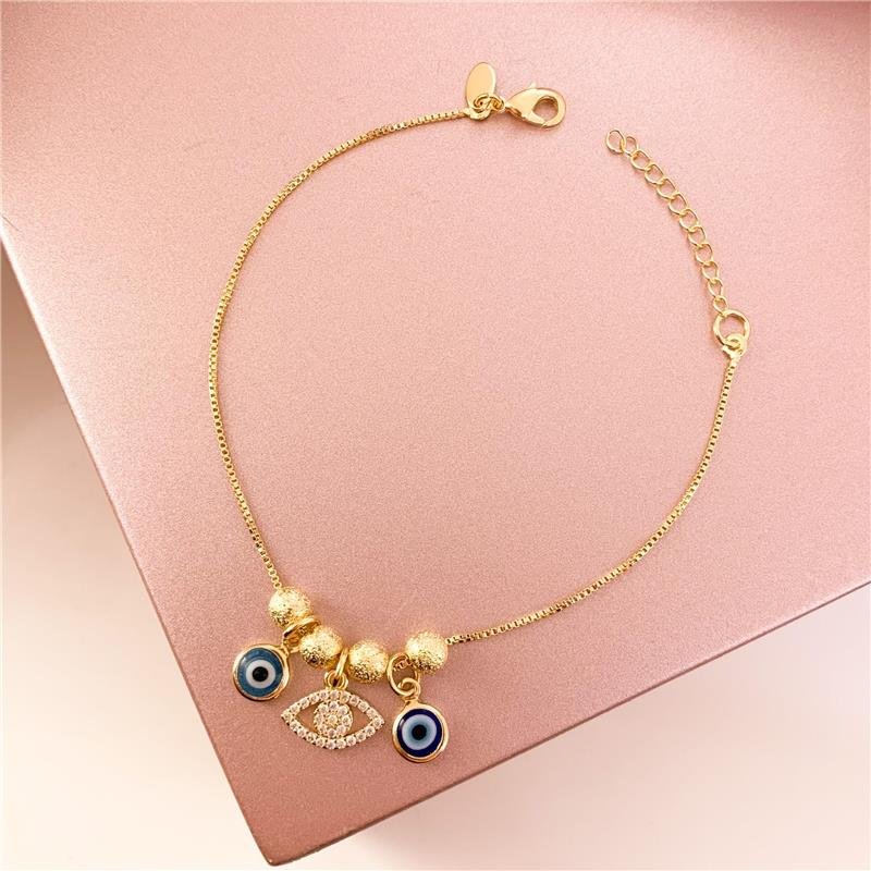 PULSEIRA VENEZIANA BOLINHA OLHO GREGO - CRISTAL