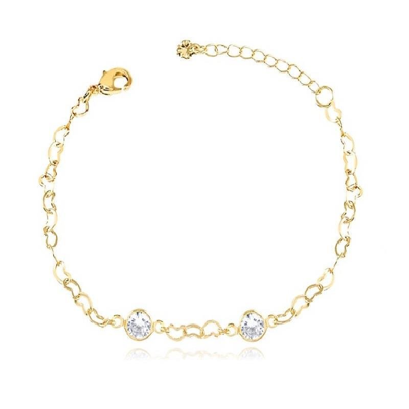 PULSEIRA ELOS CORAÇÕES PONTO DE LUZ/2MM-6MM - CRISTAL