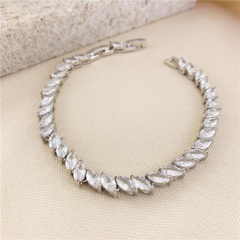 PULSEIRA RIVIERA NAVETE DUPLA REGULÁVEL - CRISTAL