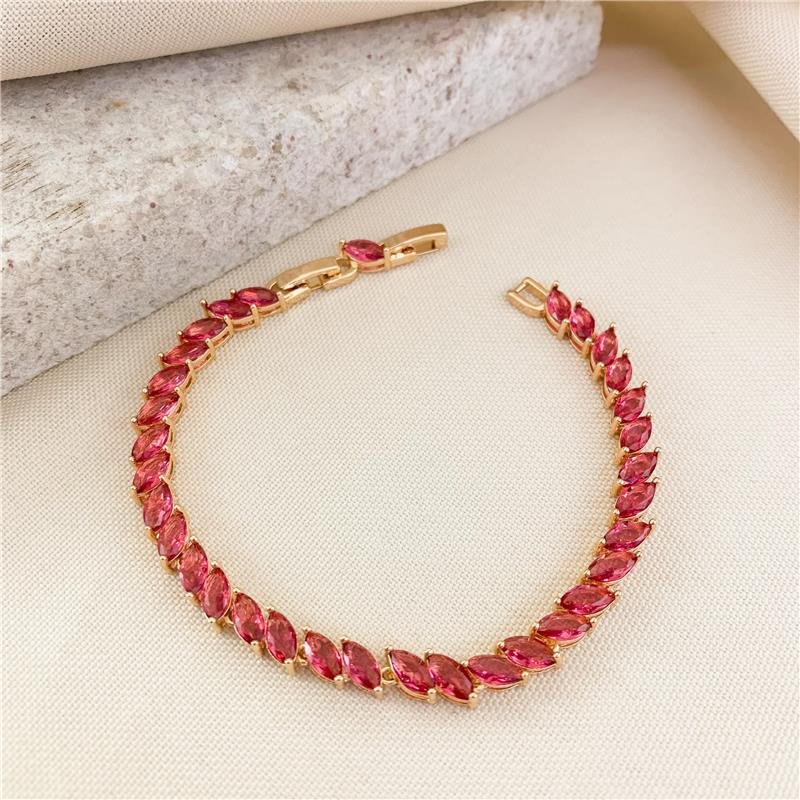 PULSEIRA RIVIERA NAVETE DUPLA REGULÁVEL - ROSA FÚCSIA