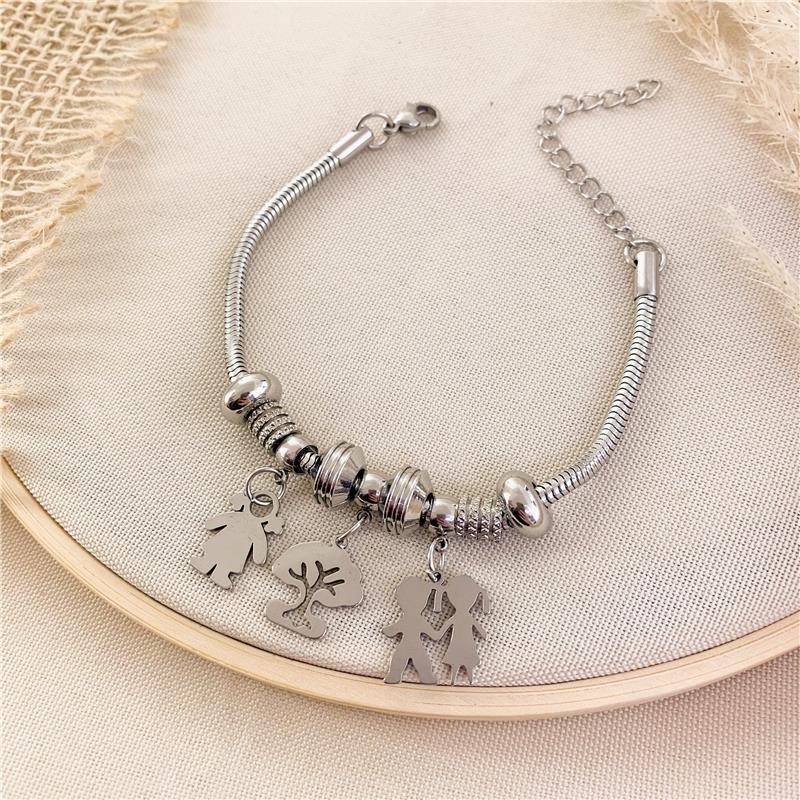 PULSEIRA FIO COBRA BERLOQUES CASAL-ÁRVORE DA VIDA-MENINA