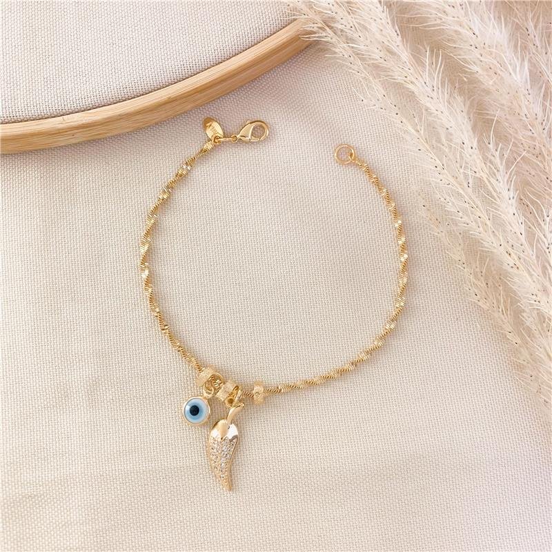 PULSEIRA TORCIDA OLHO GREGO-PIMENTA - AZUL CLARO