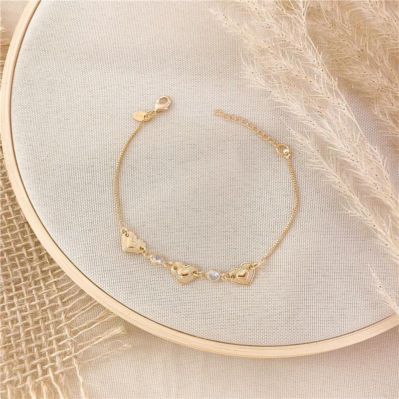 PULSEIRA VENEZIANA TRIO DE CORAÇÃO - CRISTAL