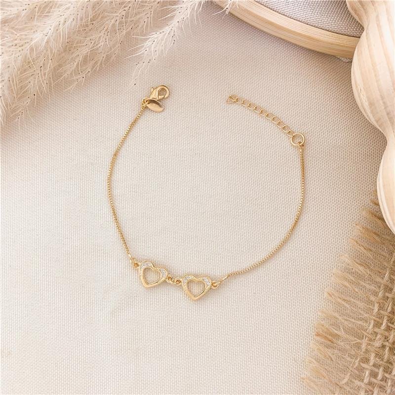 PULSEIRA VENEZIANA DUO CORAÇÃO - CRISTAL