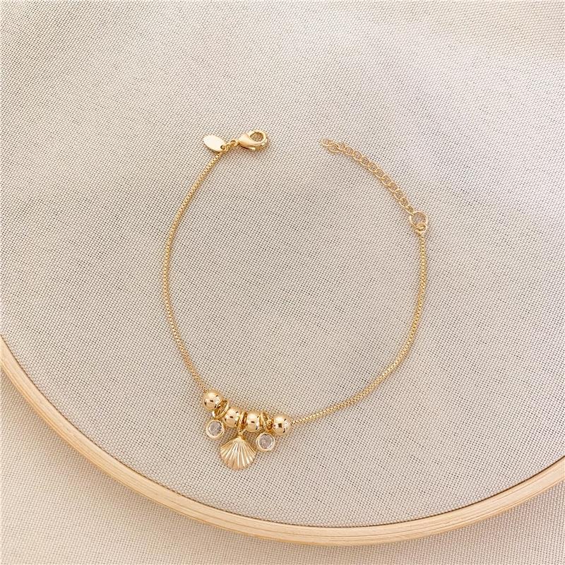 PULSEIRA VENEZIANA BOLINHA CONCHA E PONTO DE LUZ - CRISTAL