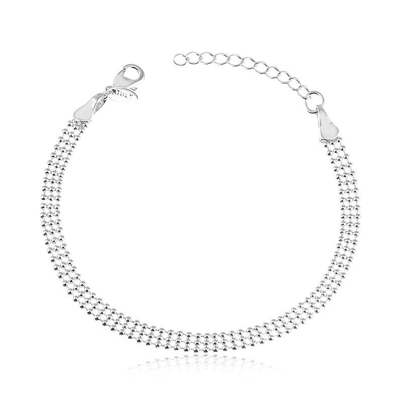 PULSEIRA TRÊS FIOS BOLINHA BANHADO A PRATA