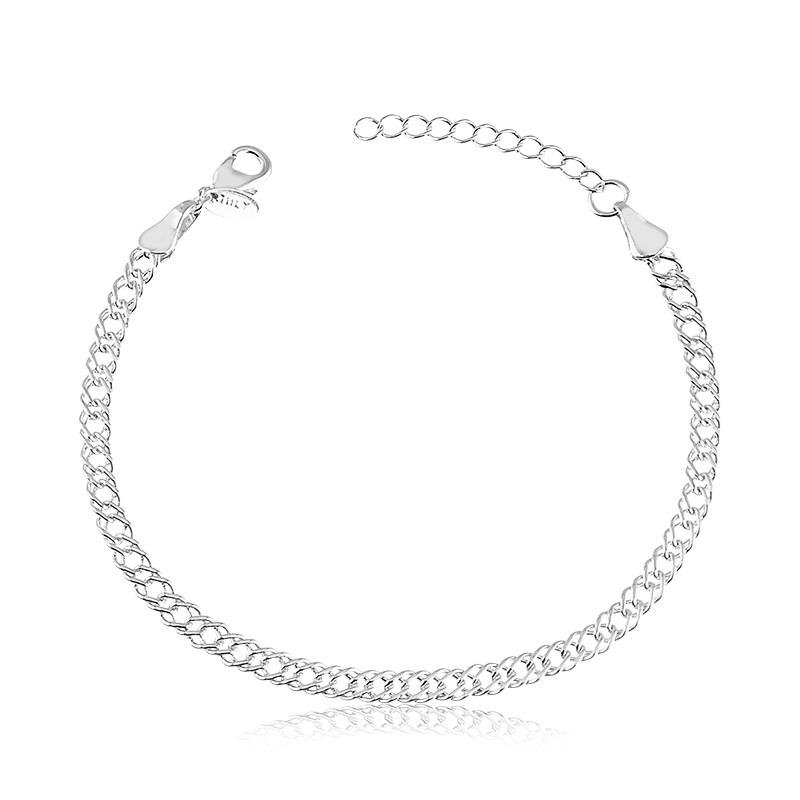 PULSEIRA ELOS GROUMET DUPLO/3MM BANHADO A PRATA