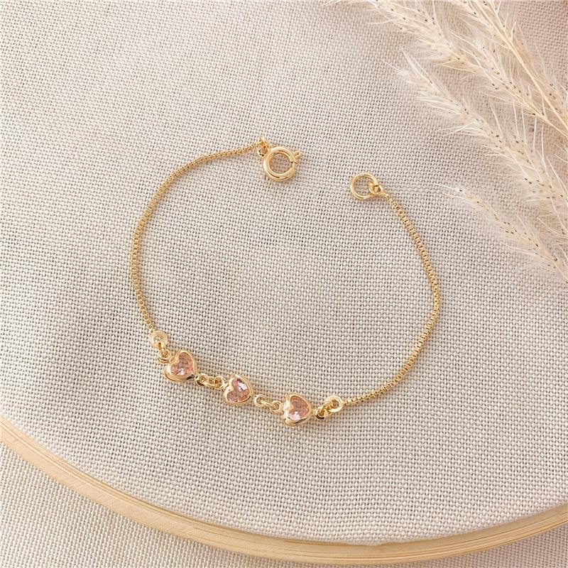 PULSEIRA INFANTIL VENEZIANA CORAÇÃO - ROSA CLARO