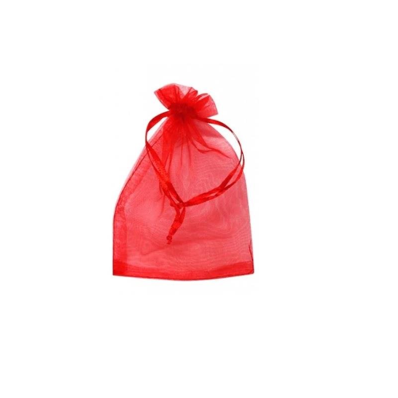 SACO DE ORGANZA PACOTE 10 UNIDADES VERMELHO 9,5X7
