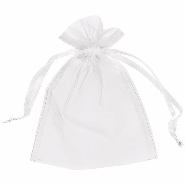 SACO DE ORGANZA PACOTE 10 UNIDADES BRANCO 9,5X7