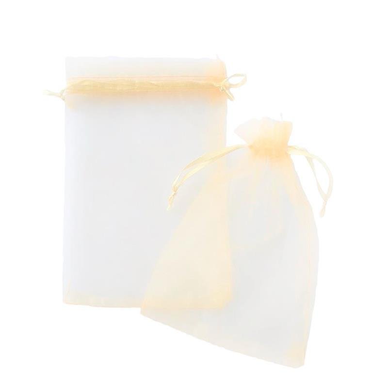 SAQUINHO DE ORGANZA PACOTE 10 UNIDADES DOURADO 18X12