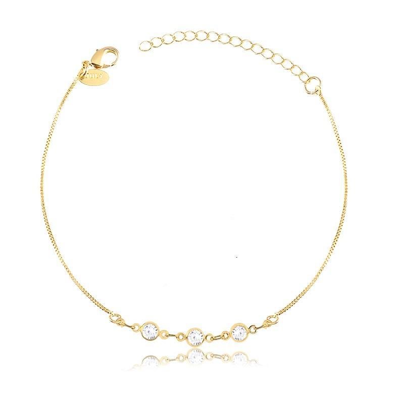 TORNOZELEIRA VENEZIANA COM PEDRINHAS - CRISTAL