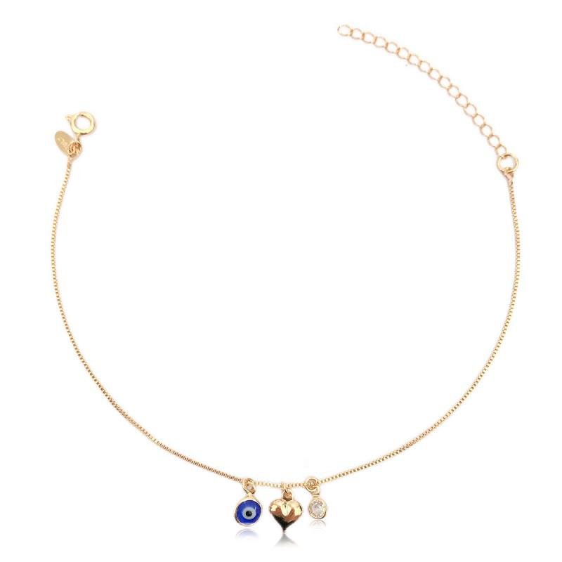 TORNOZELEIRA VENEZIANA OLHO GREGO - AZUL