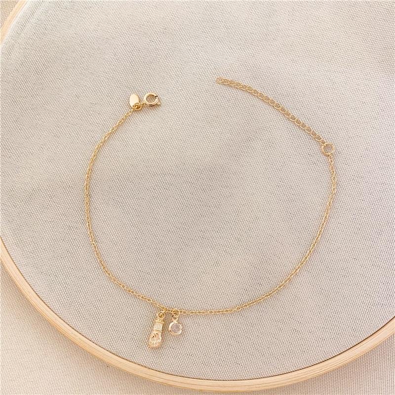 TORNOZELEIRA ELOS FIGA E PONTO DE LUZ - CRISTAL