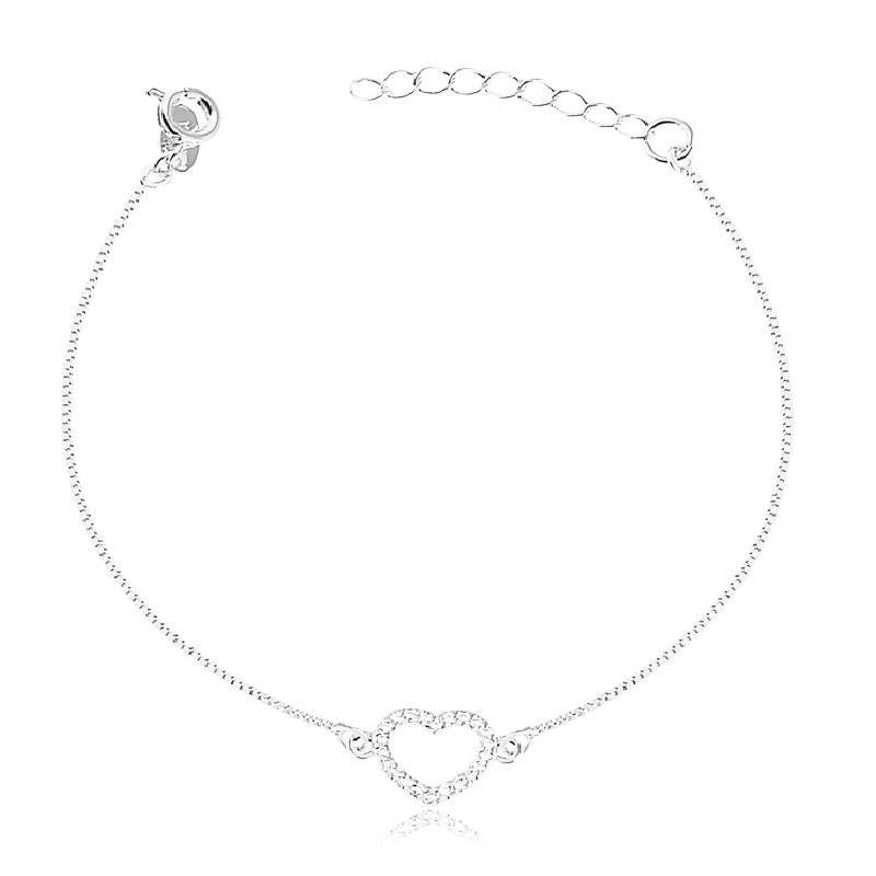 TORNOZELEIRA VENEZIANA CORAÇÃO - CRISTAL