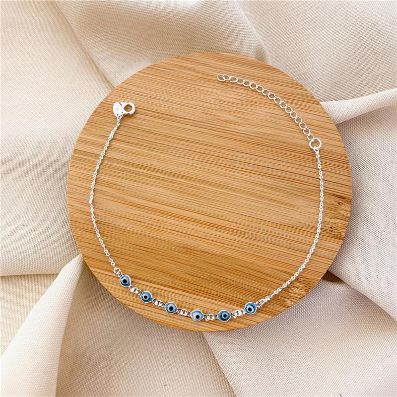 TORNOZELEIRA ELOS OLHO GREGO - AZUL CLARO